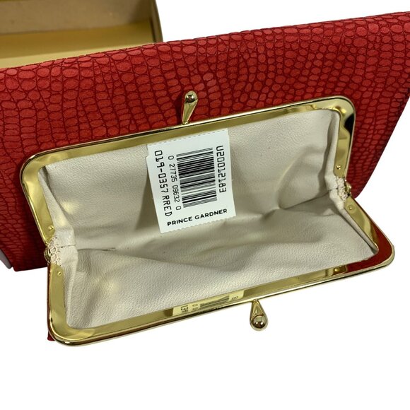 Princess Gardner Stasher Checkbook Secretary Wallet Red Cowhide w/ Gift Box - Picture 4 of 10